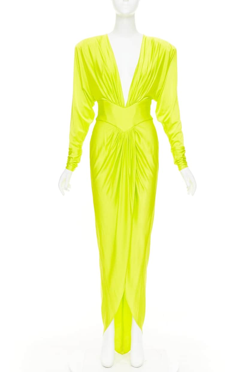 Alexandre Vauthier Dress Yellow Viscose Fair condition - Front View