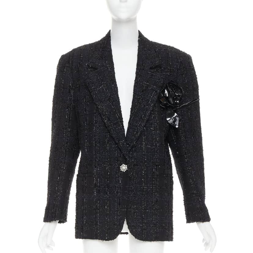 Alexandre Vauthier Jacket Black Tweed Very good condition - Front View