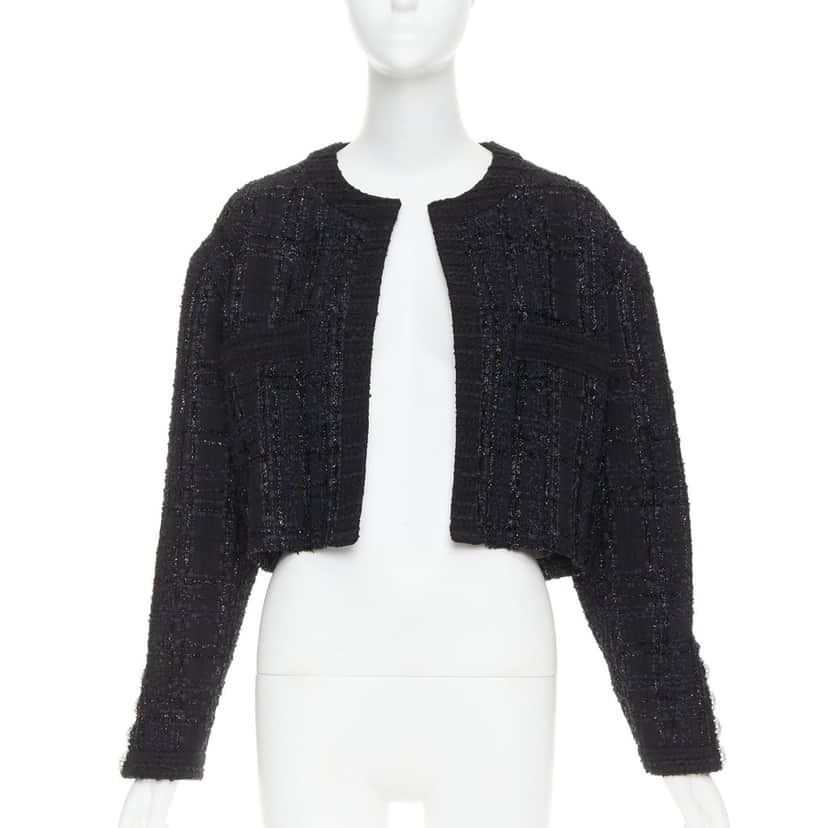 Alexandre Vauthier Jacket Black Tweed Very good condition - Front View