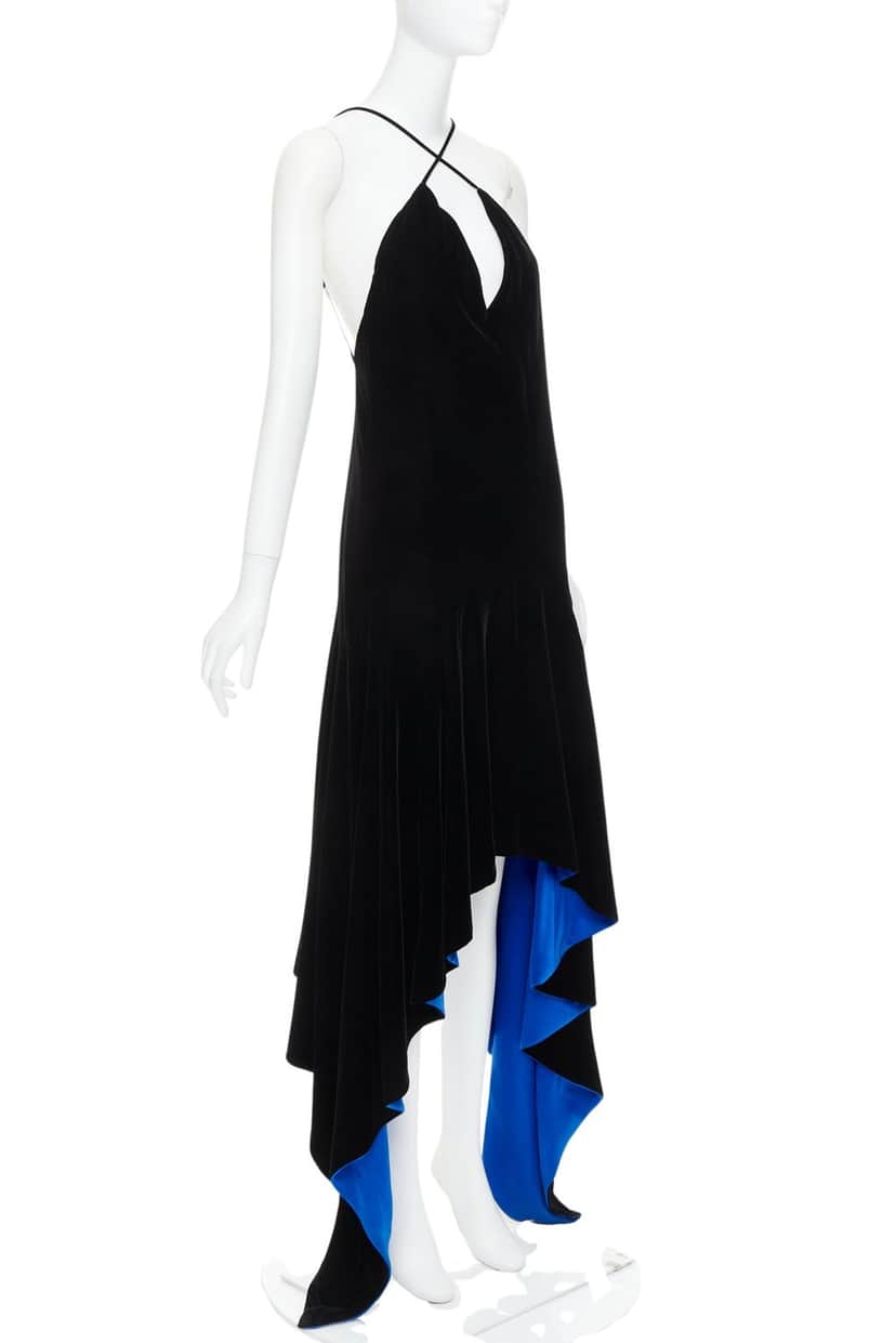 Alexandre Vauthier Dress Black Velvet Very good condition - Front View