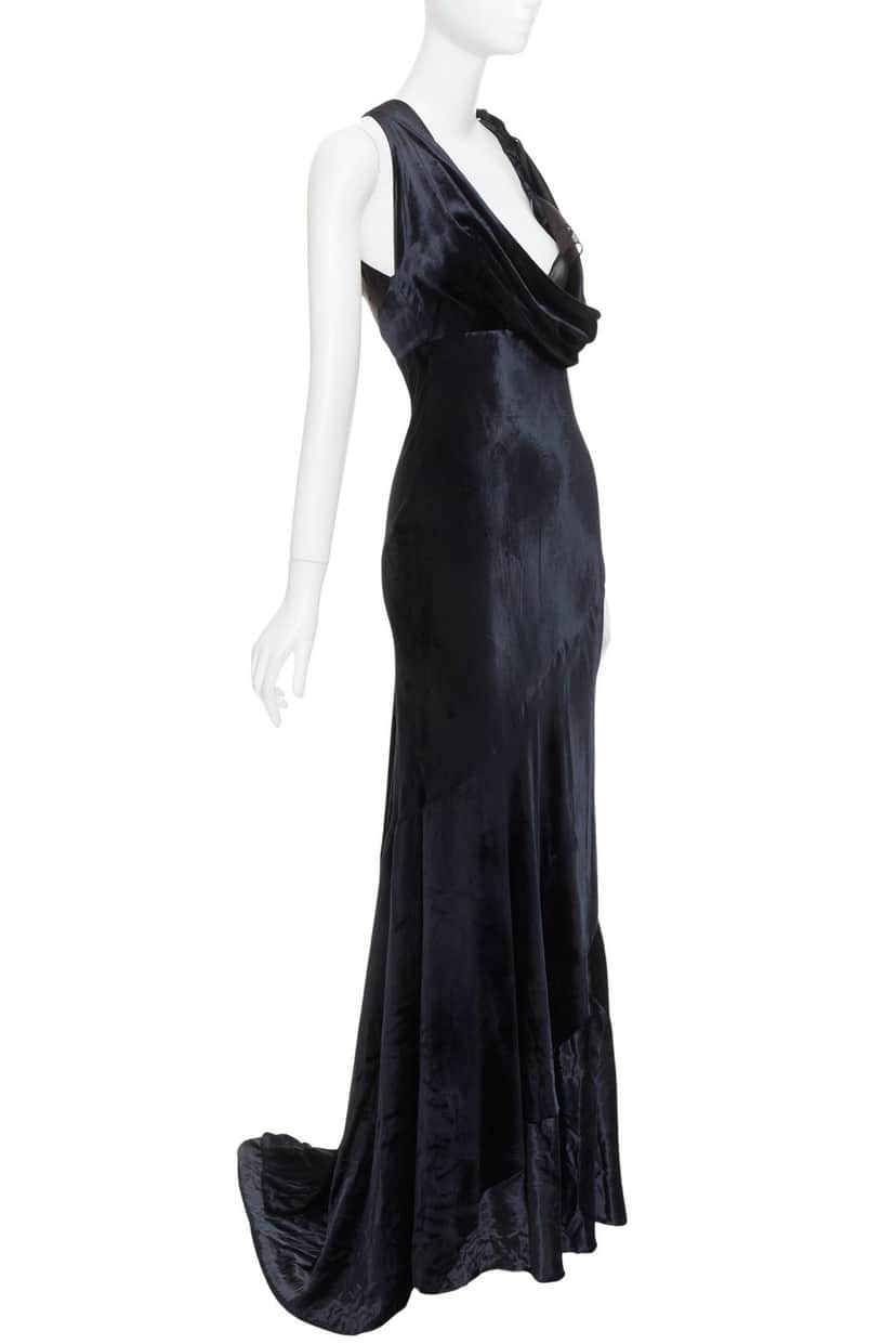 Alexandre Vauthier Dress Black Velvet Fair condition - Front View