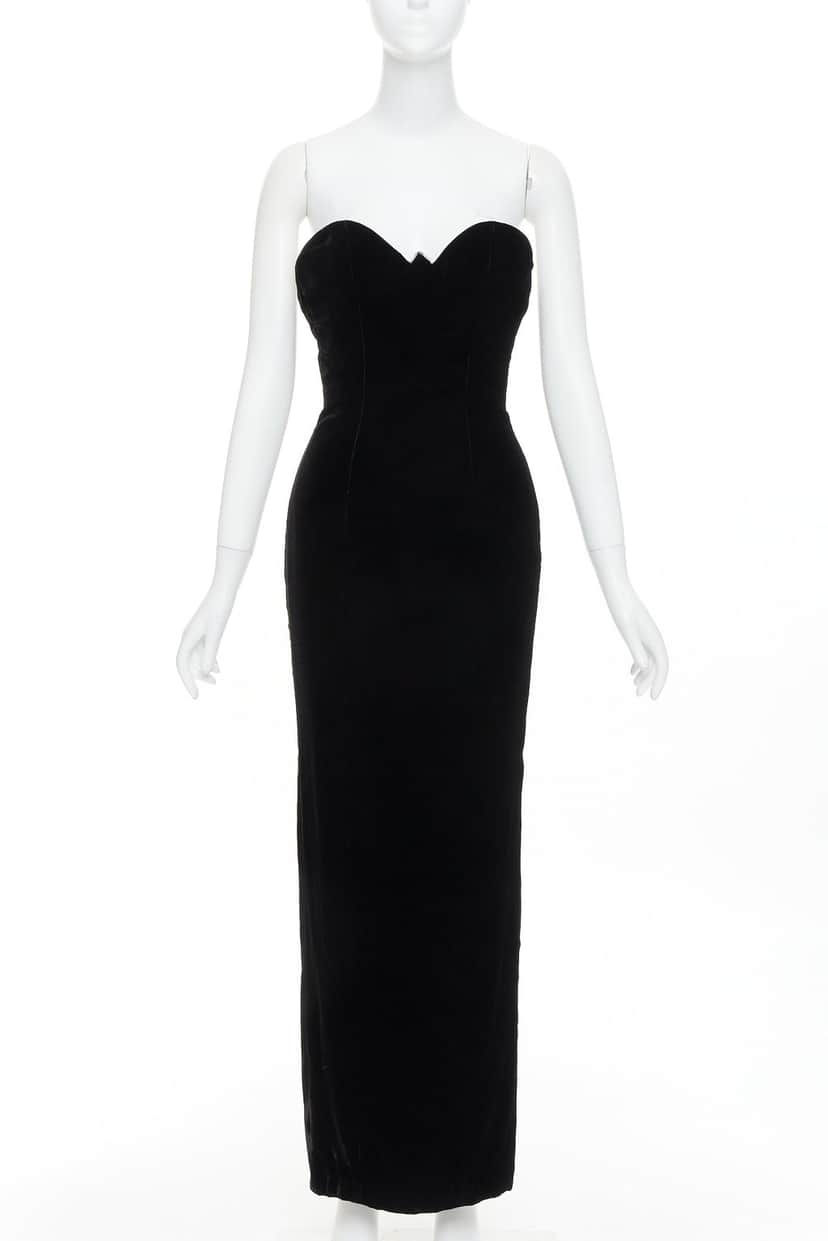 Alexandre Vauthier Dress Black Velvet Very good condition - Front View