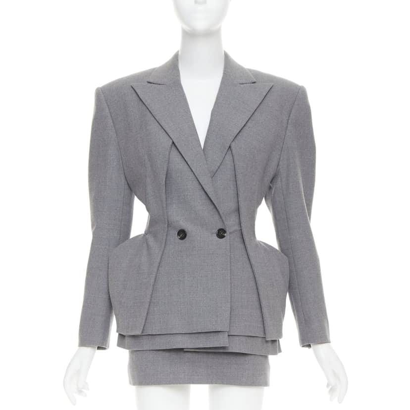Alexandre Vauthier Jacket Grey Wool Very good condition - Front View