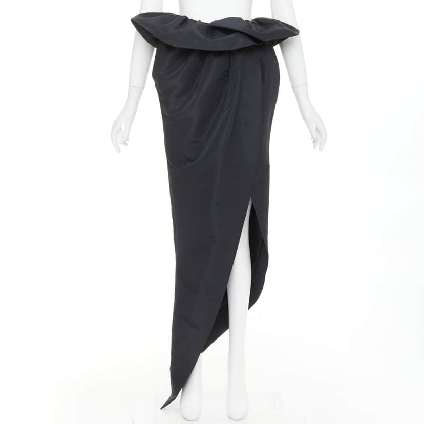 Alexandre Vauthier Skirt Black Silk Very good condition - Front View