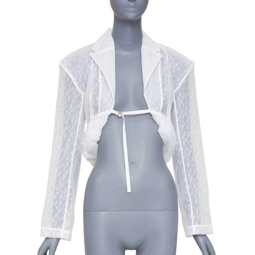 Jacquemus La Veste Dentelle White Polyamide Very good condition - Front View