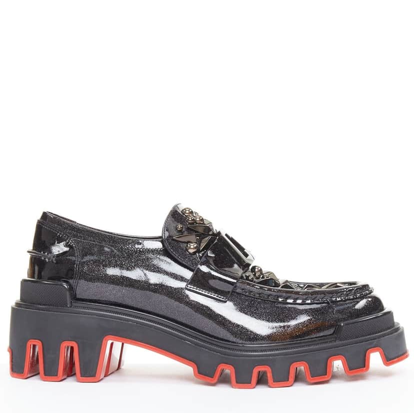 Christian Louboutin Lace up Black Leather Very good condition - Front View