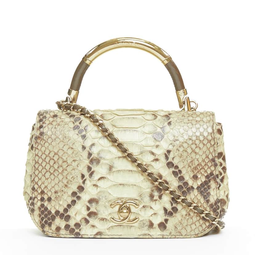 Chanel Chanel Carry Chic Mini Flap Bag Beige Leather Good condition - Front View