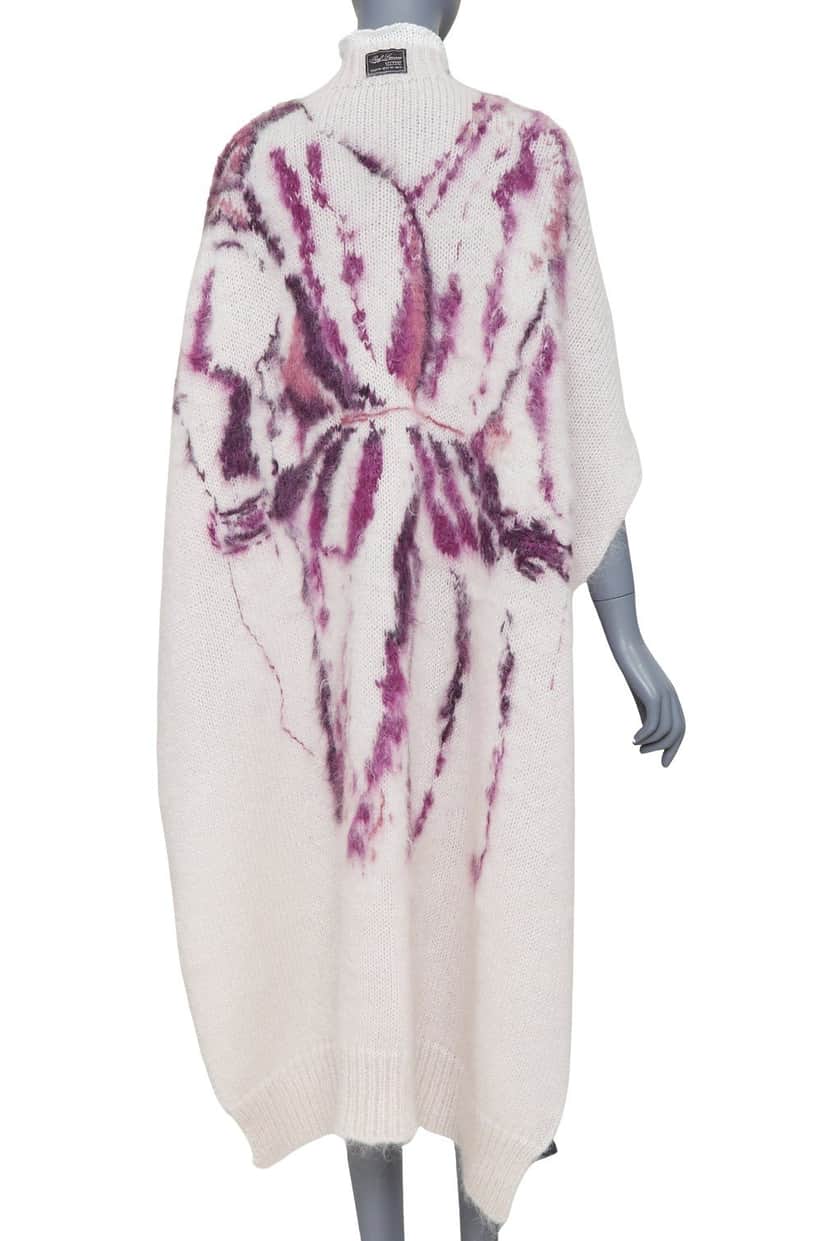 Raf Simons Hand Embroidered Painting Cape Pink Wool Never worn, with tag - Front View