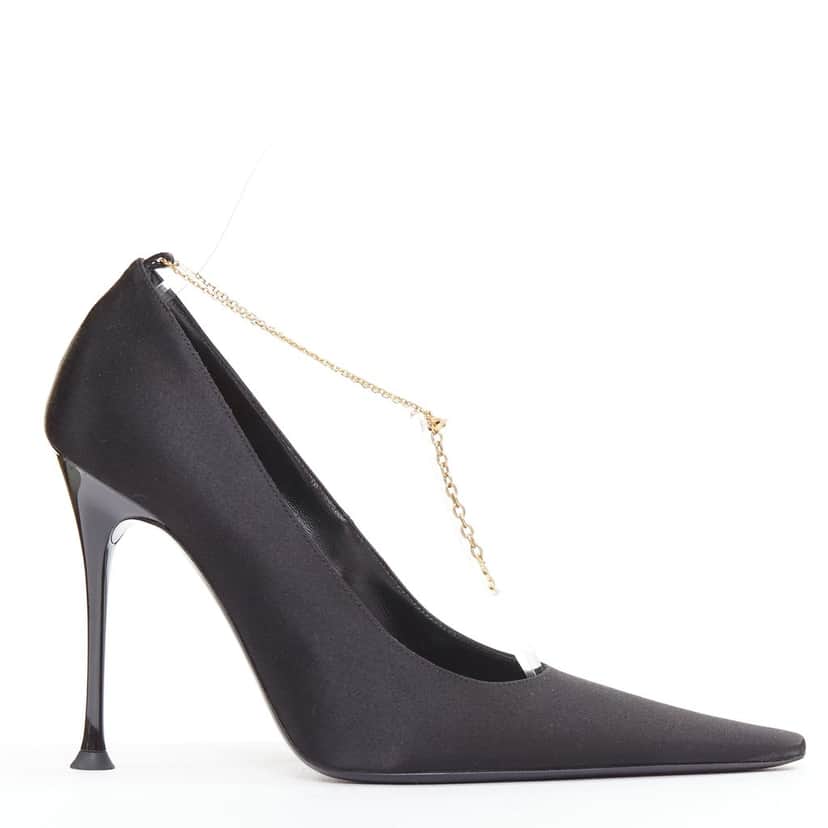 Saint Laurent Heels Black Silk Very good condition - Front View