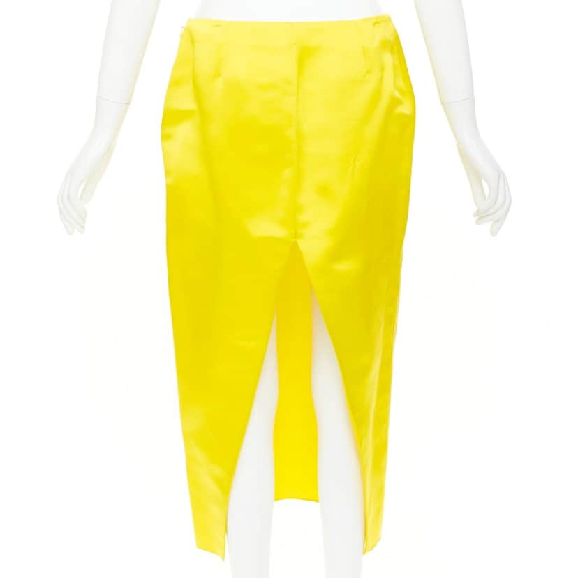 Prada Skirt Yellow Silk Very good condition - Front View
