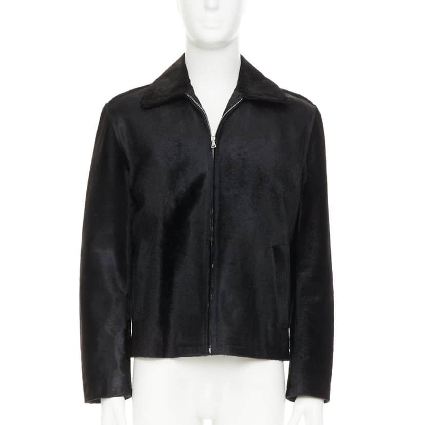Prada Coat Black Leather Good condition - Front View