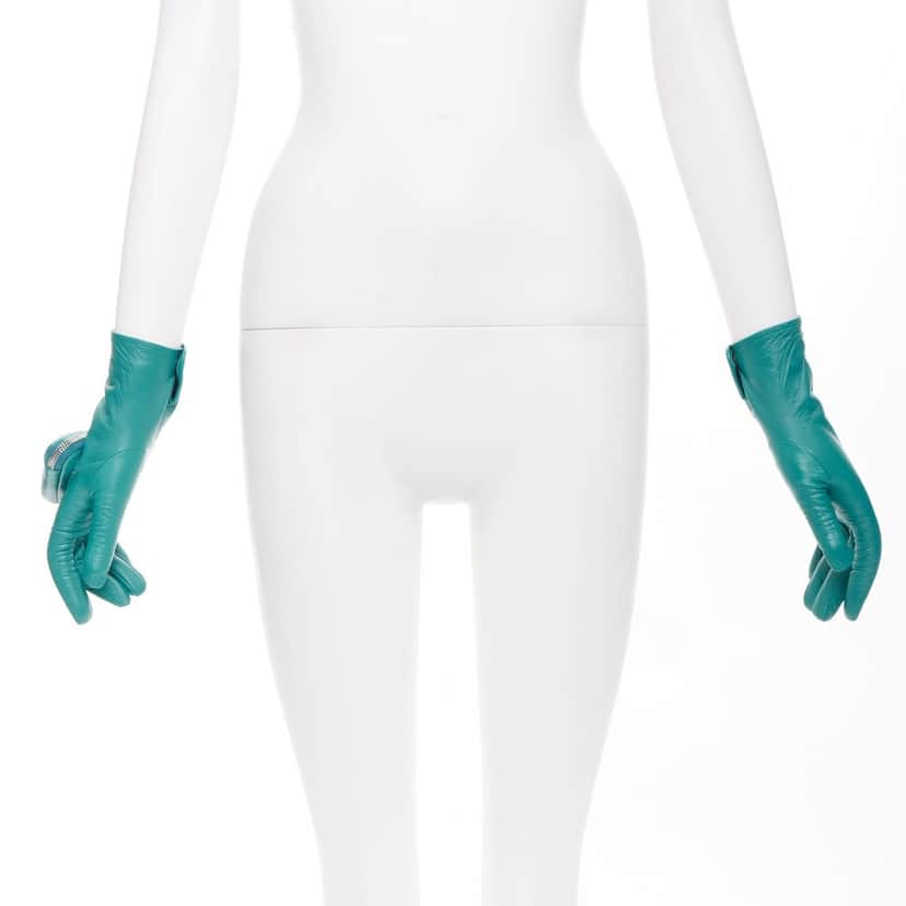 Prada Glove Turquoise Leather Never worn, with tag - Front View