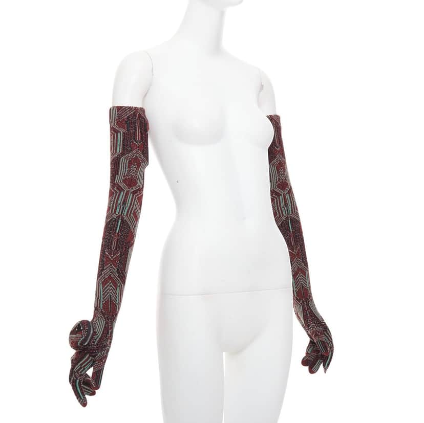 Prada Glove Burgundy Wool Never worn, with tag - Front View