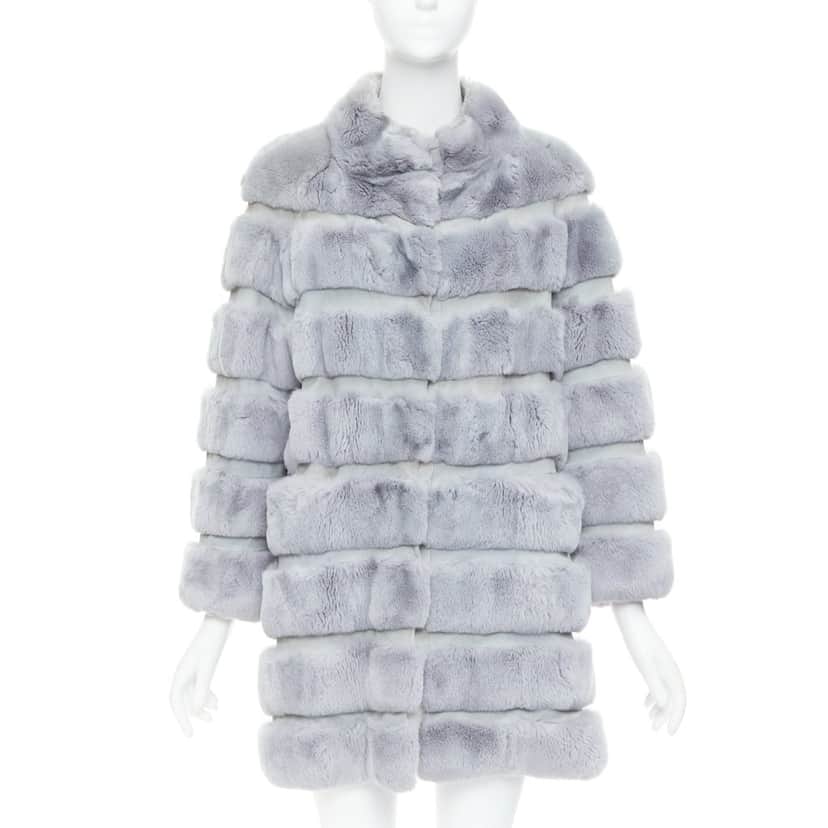 Inniu Coat Blue Fur Fair condition - Front View