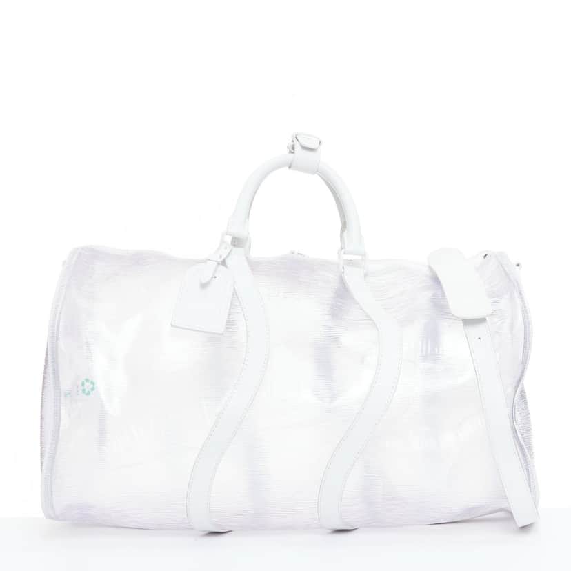 Louis Vuitton Keepall Bandouliere 50 White Plastic Fair condition - Front View