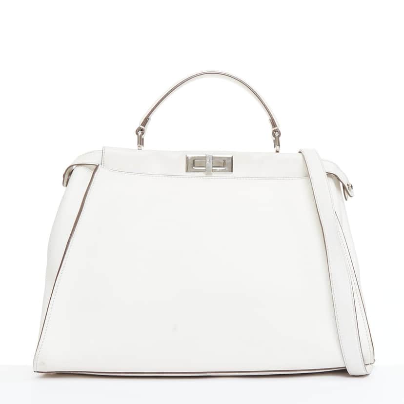 Fendi Peekaboo Ecru Leather Fair condition - Front View