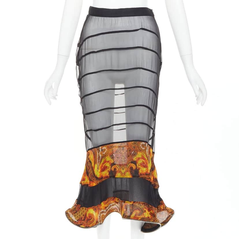 Givenchy Skirt Black Silk Fair condition - Front View