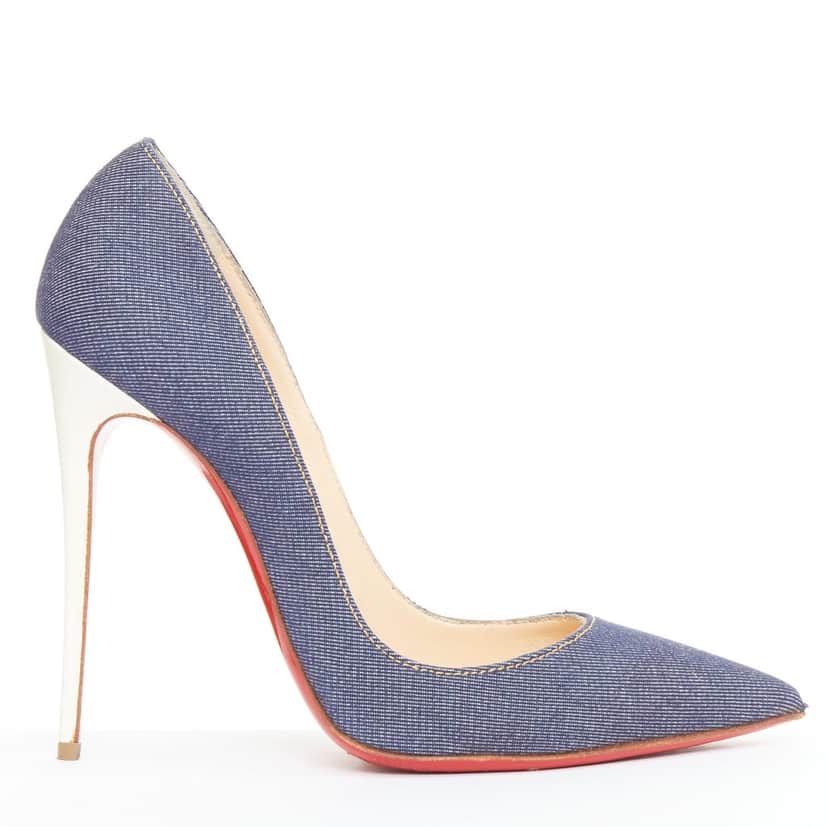 Christian Louboutin So Kate 120 Blue Denim Fair condition - Front View