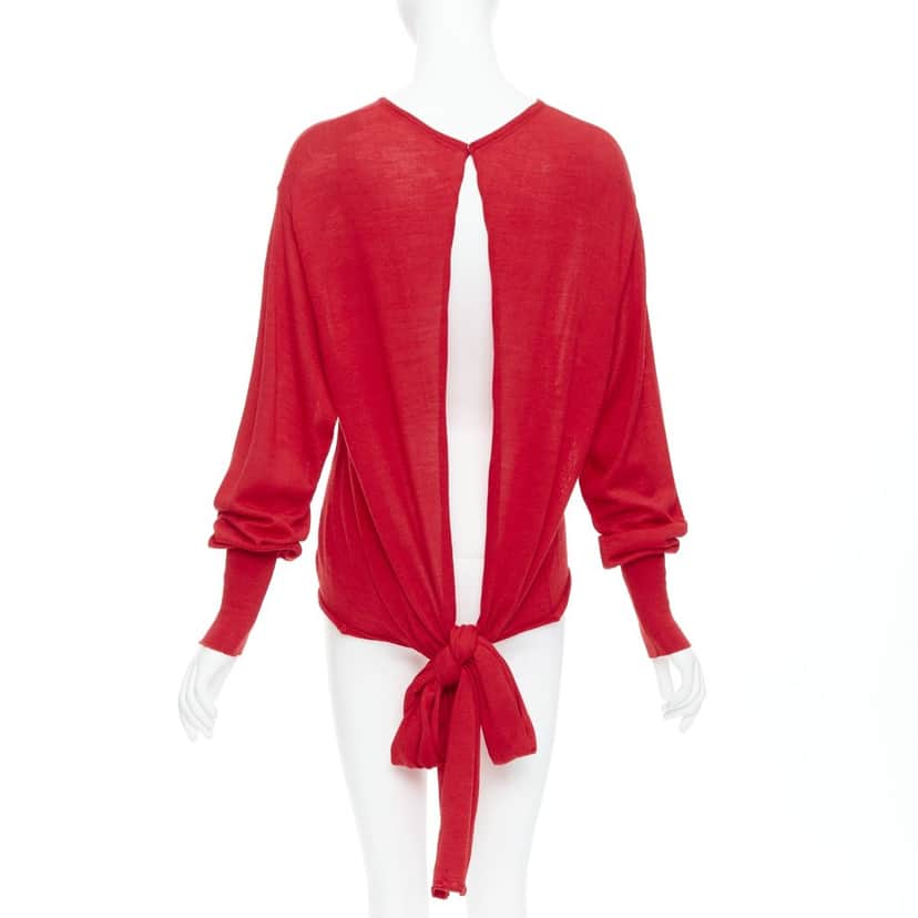 Estaban Cortezar Tie Back Sweater Red Wool Good condition - Front View