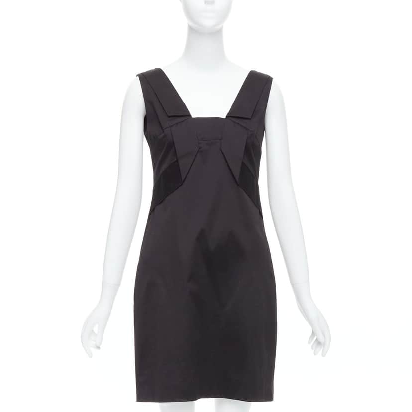 Gucci Origami Pleat Dress Black Cotton Very good condition - Front View