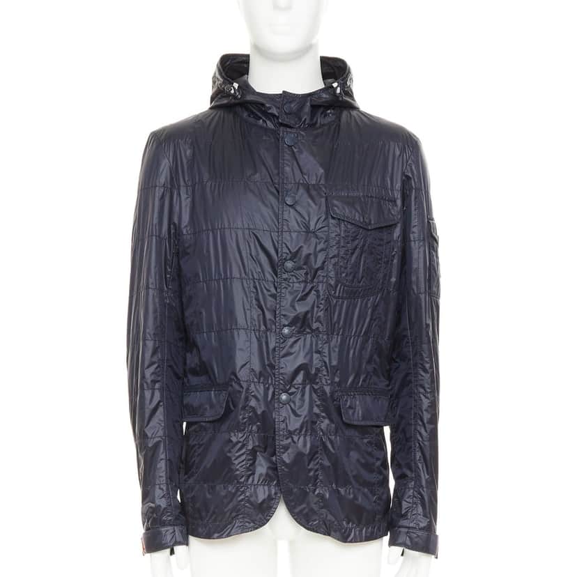 Moncler Sauldre Giubbotto Navy Good condition - Front View