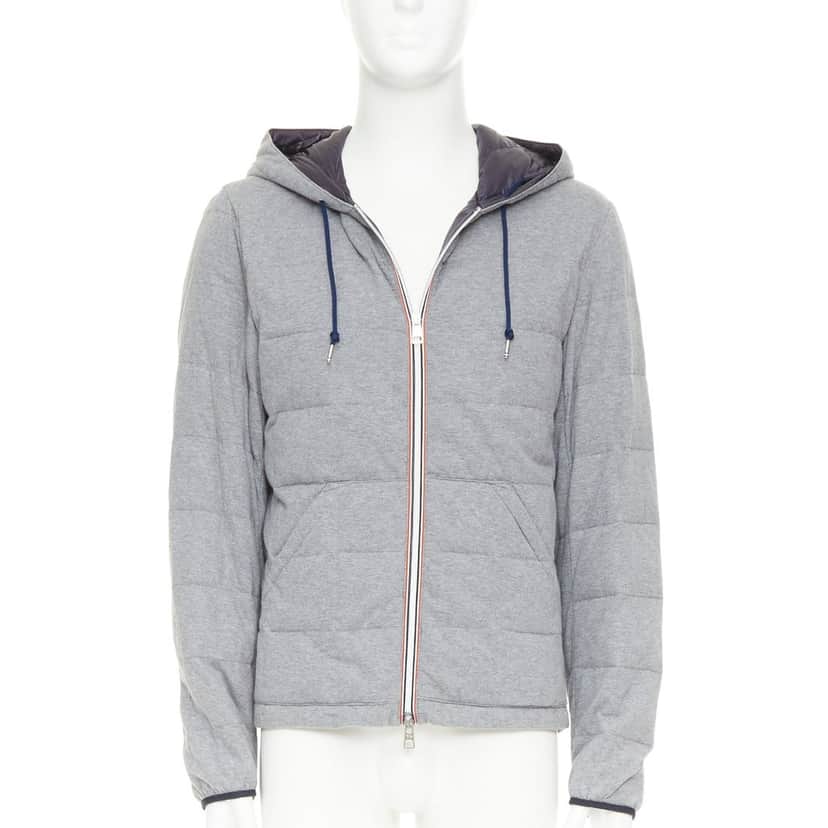 Moncler Lefort Giubbotto Grey Cotton Very good condition - Front View