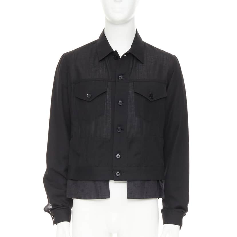 Yohji Yamamoto Jacket Black Wool Very good condition - Front View