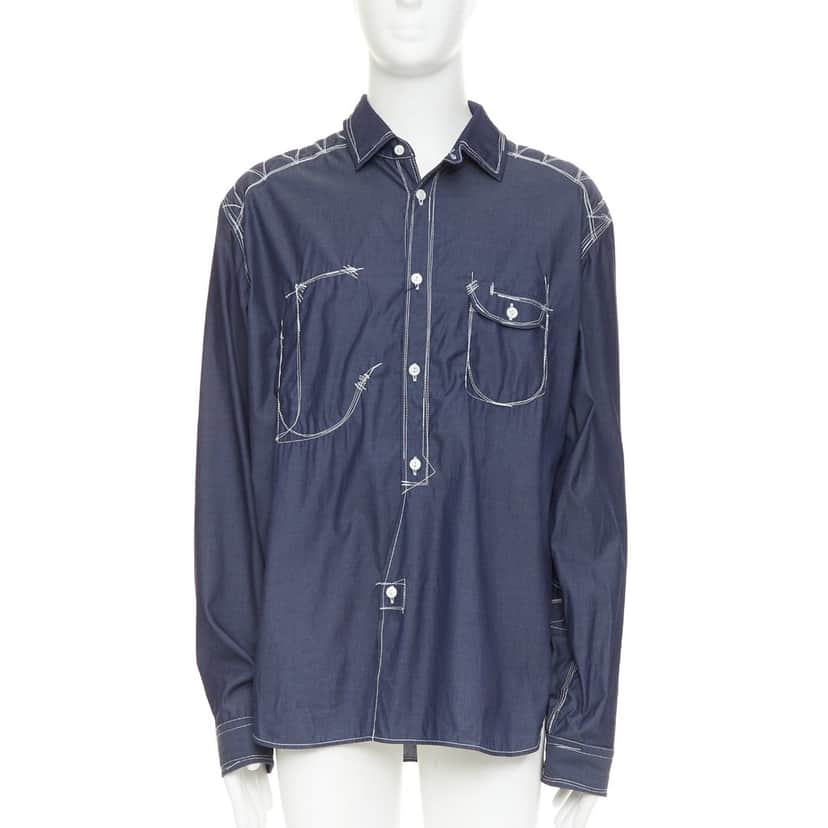 Junya Watanabe Top Navy Cotton Never worn, with tag - Front View
