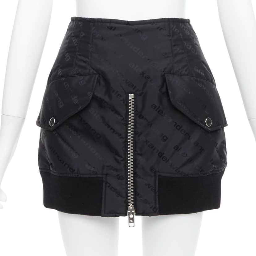 Alexander Wang Bomber Mini Skirt Black Very good condition - Front View