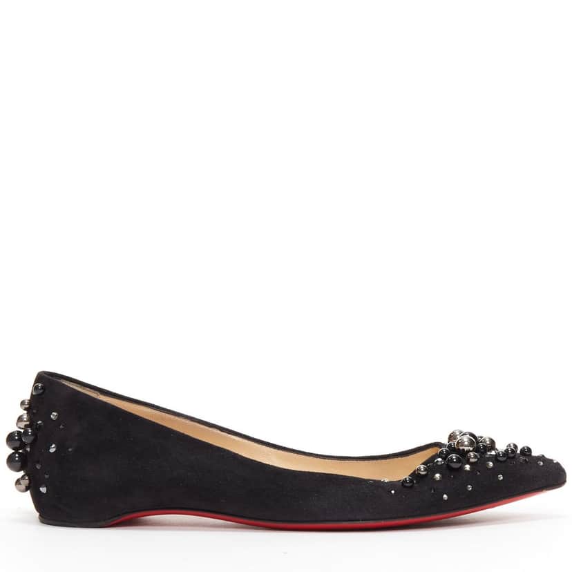 Christian Louboutin Veau Velours Black Suede Very good condition - Front View