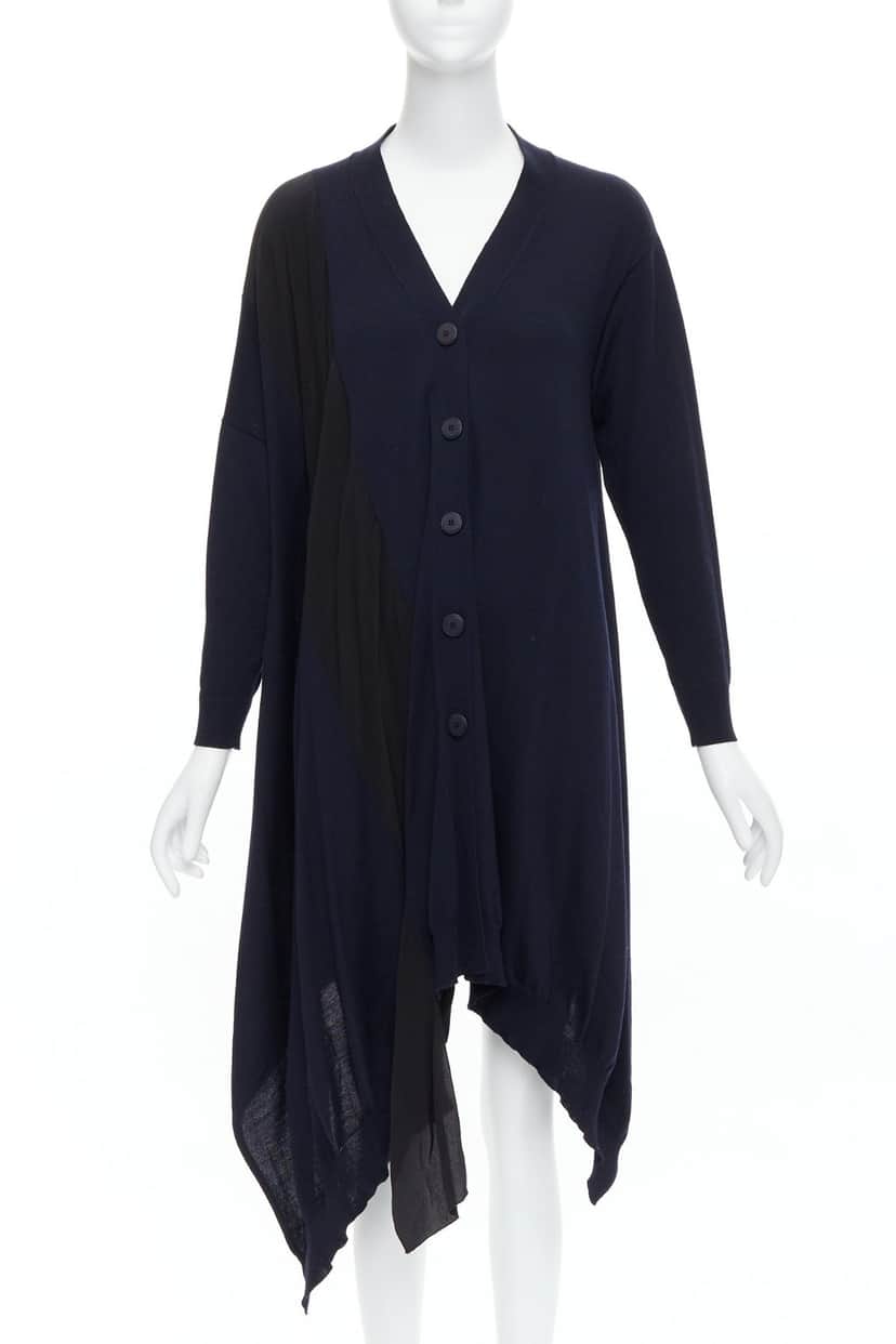 Stella McCartney High Low Cardigan Navy Wool Very good condition - Front View