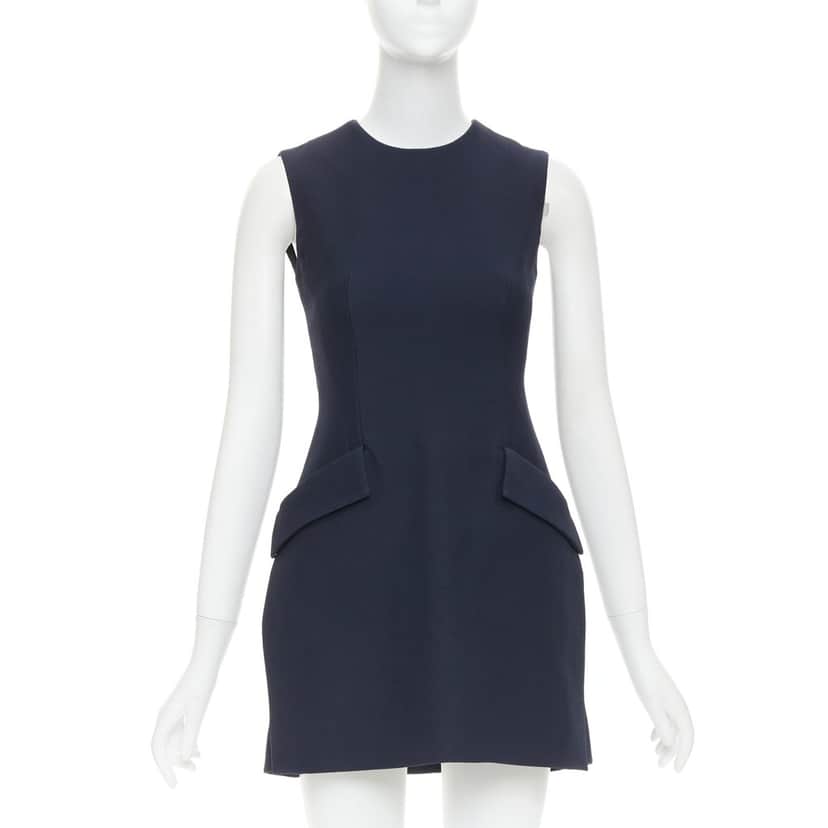 Dior Dress Navy Wool Very good condition - Front View