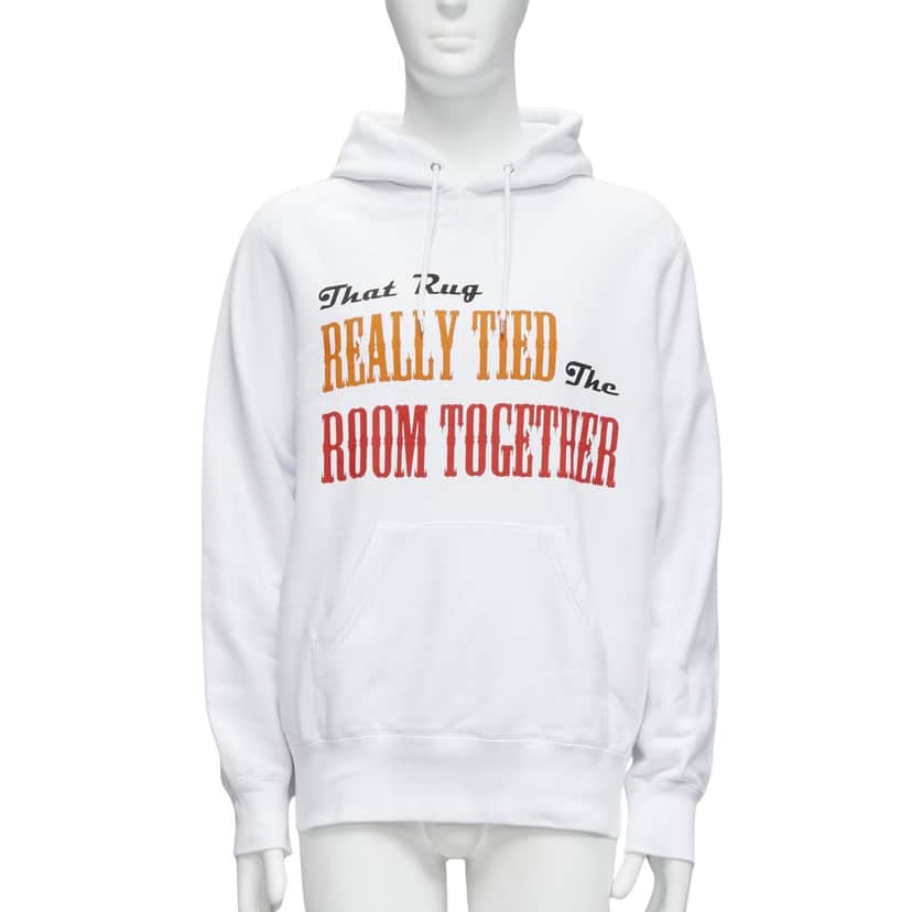 Sacai Slogan White Hoodie White Cotton Never worn - Front View