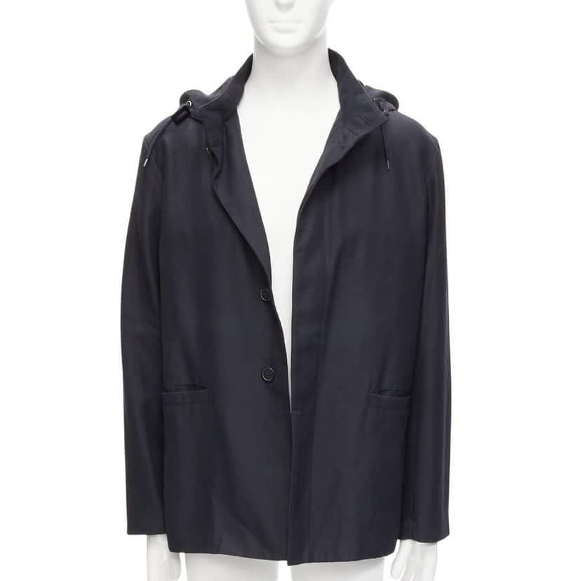Marni Black Hooded Wool Parka Black Wool Good condition - Front View