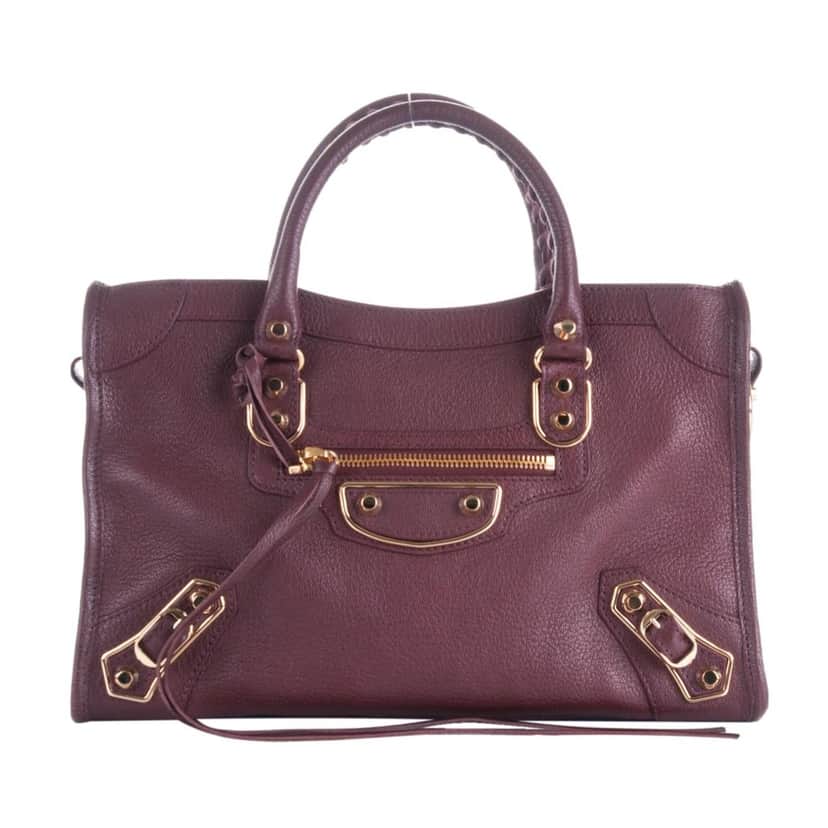 Balenciaga Balenciaga City Prune Purple Goat Leather Small Shoulder Bag Purple Leather Never worn - Front View