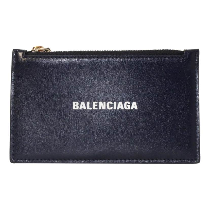 Balenciaga Balenciaga Cash Navy Leather Large Coin Card Holder Wallet Blue Leather Never worn - Front View