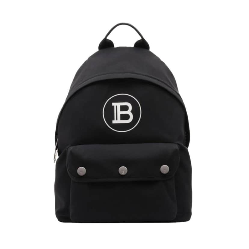 Balmain Balmain B-Back Black Nylon White Logo Backpack Black Good condition - Front View