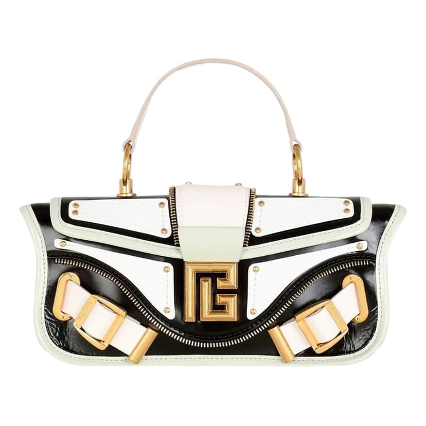 Balmain Balmain Blaze Mint Green Leather Baguette Top Handle Crossbody Bag Green Leather Never worn - Front View