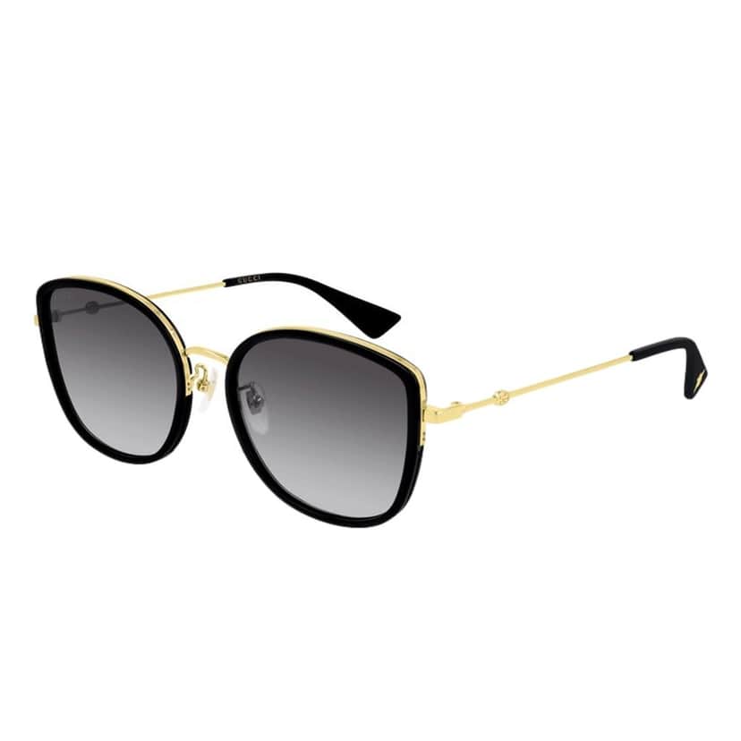 Gucci Gucci Oversized Cat Eye Black Gold Sunglasses Black Good condition - Front View