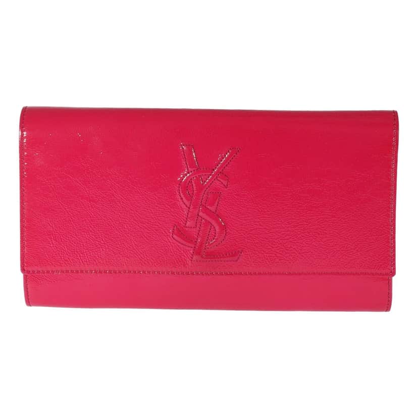Saint Laurent Yves Saint Laurent Belle de Jour Pink Patent Leather Clutch Pink Leather Good condition - Front View