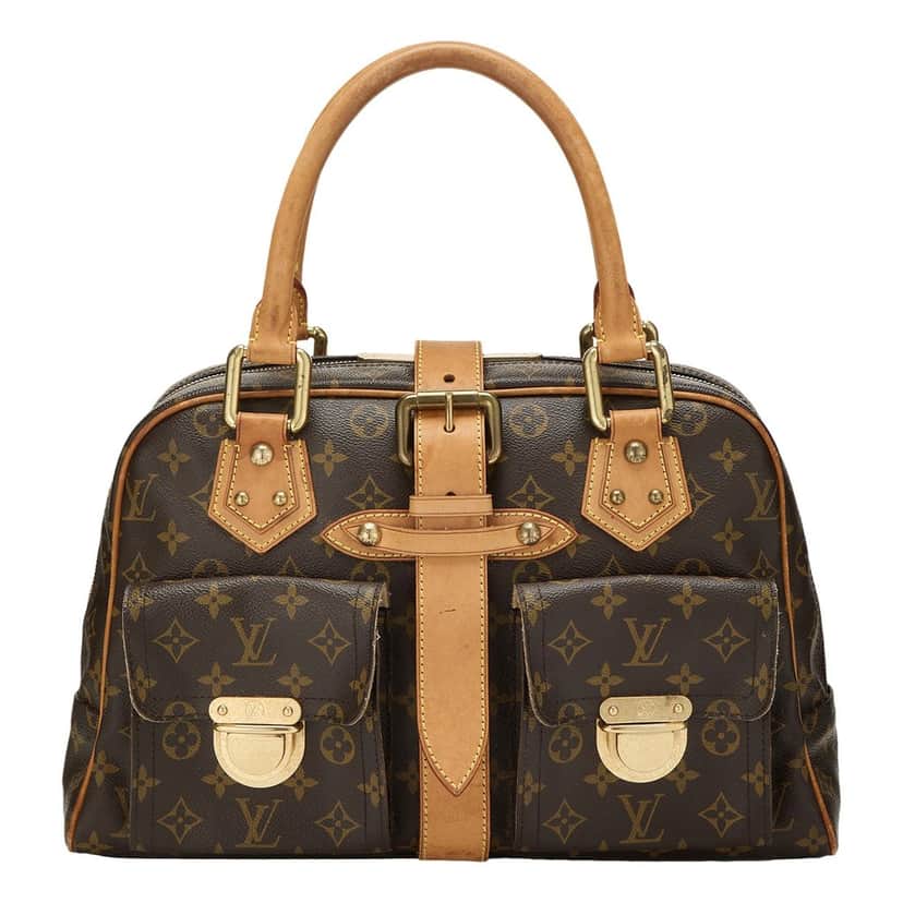 Louis Vuitton Louis Vuitton Manhattan GM Shoulder Bag in Monogram Canvas with Leather Trim Brown Leather Good condition - Front View