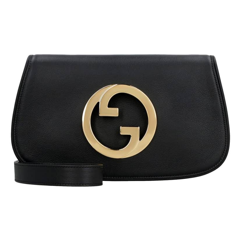 Gucci Gucci Blondie Soft Calfskin Leather Black Shoulder Bag Black Leather Good condition - Front View
