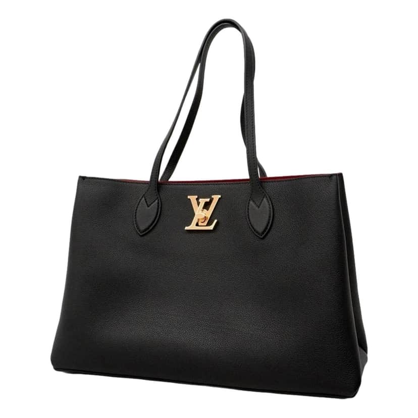 Louis Vuitton Louis Vuitton Lockme Shopper Tote Grained Leather Noir Black with Gold Hardware Black Leather Good condition - Front View