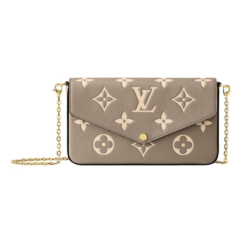 Louis Vuitton Louis Vuitton Pochette Felicie Monogram Empreinte Leather in Gray Other Leather Good condition - Front View