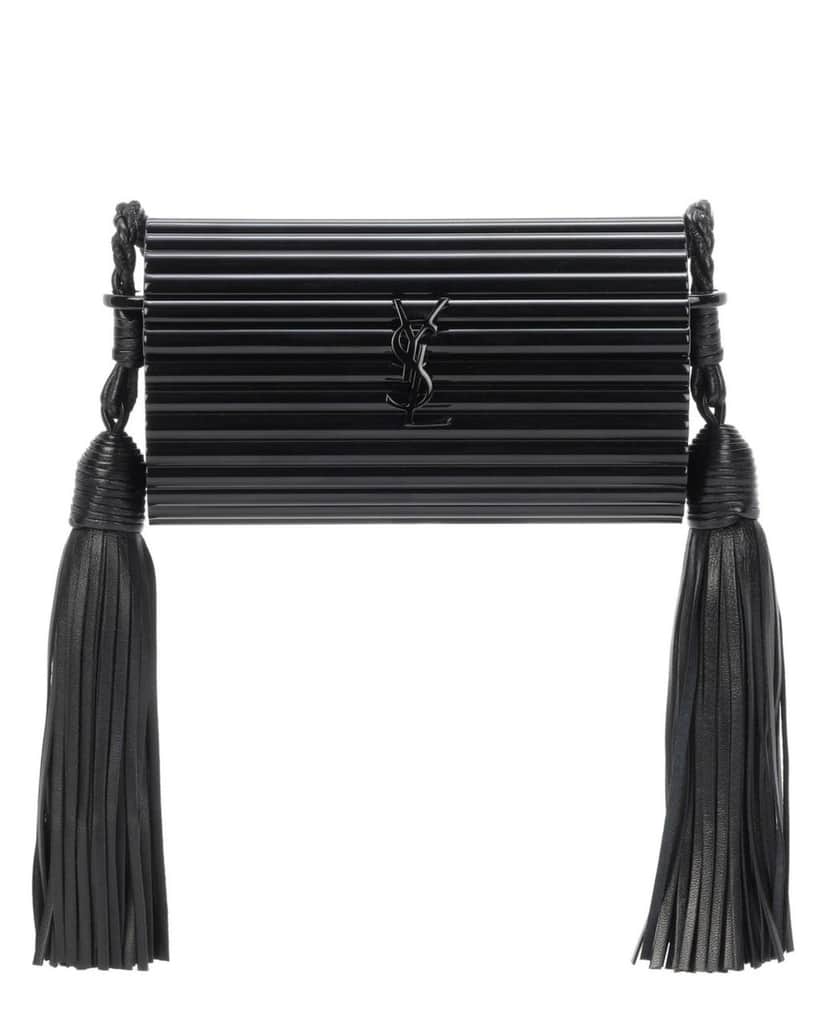 Saint Laurent Saint Laurent Black Plexiglass Minaudiere Opium Box Bag Black Leather Good condition - Front View