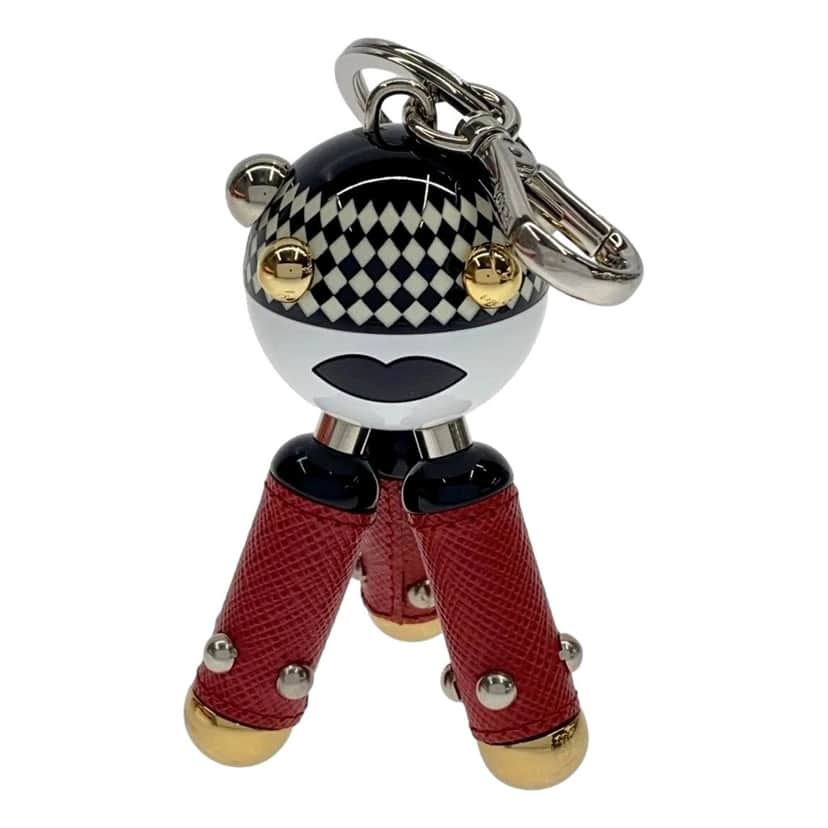 Prada Prada Pradamalia Trick Robot Disco Leather Metal Charm Red Leather Never worn - Front View