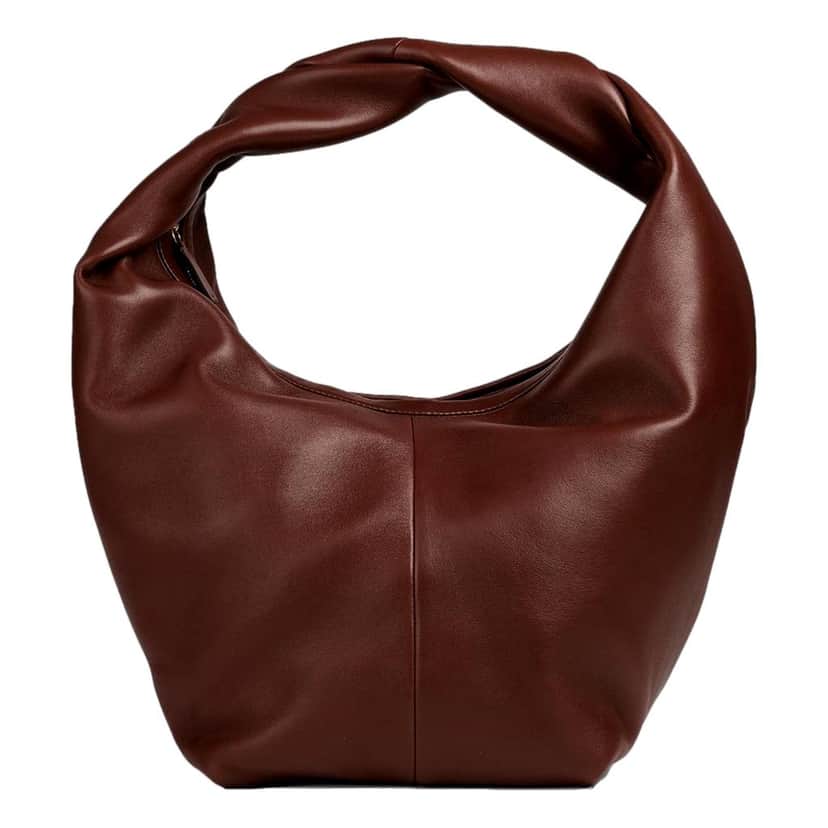 Valentino Garavani Valentino Garavani Roman Stud Brown Leather Large Hobo Shoulder Bag Brown Leather Never worn - Front View
