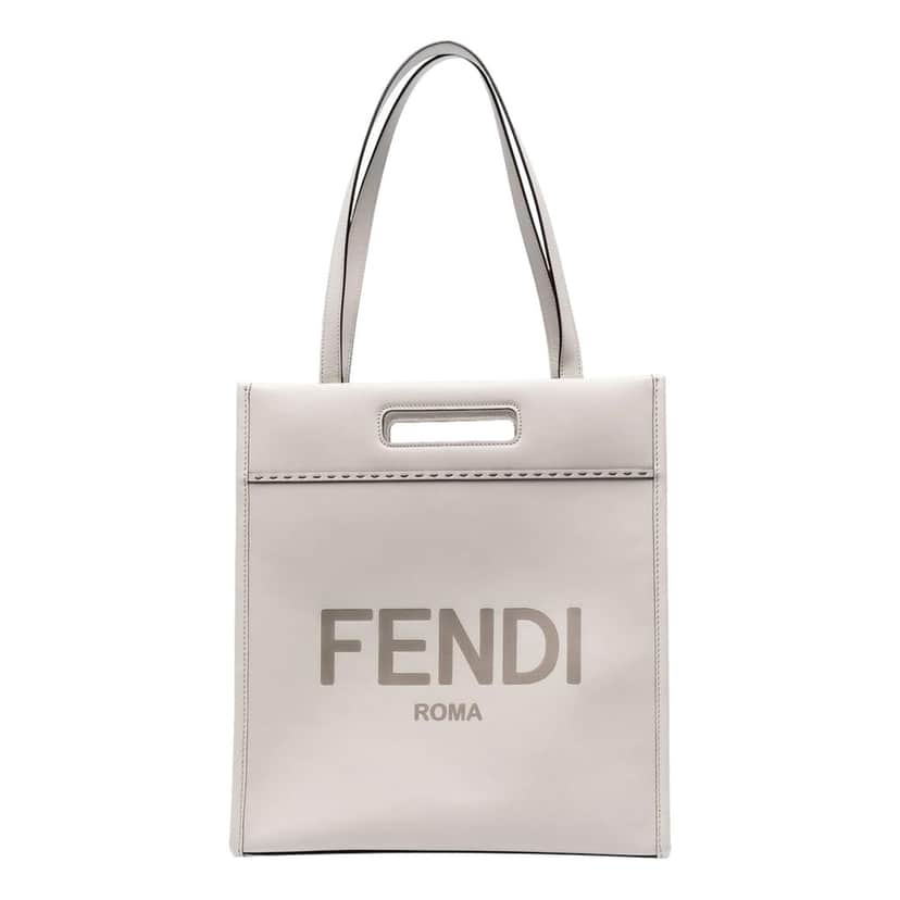 Fendi Fendi Roma Ghiaia Calf Leather Tote Bag White Leather Never worn - Front View