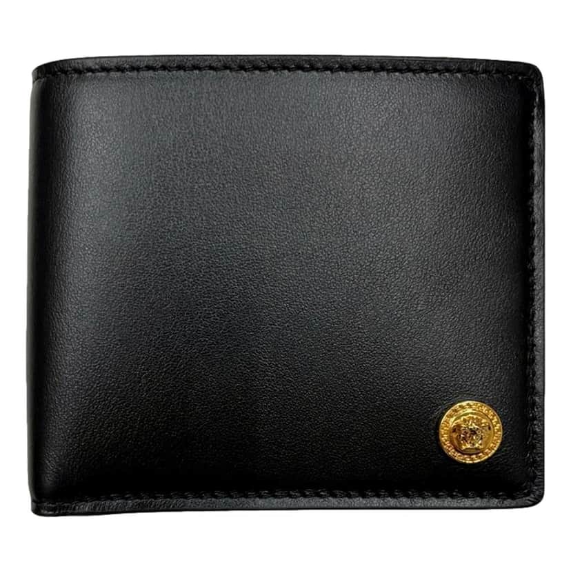 Versace Versace La Medusa Black Calfskin Leather Bifold Wallet Black Leather Never worn - Front View