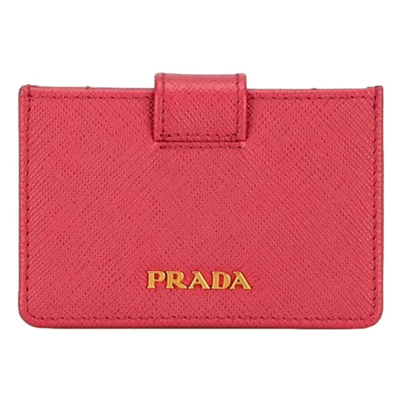Prada Prada Saffiano Leather Card Case Wallet Accordion Peonia Pink Pink Leather Never worn - Front View